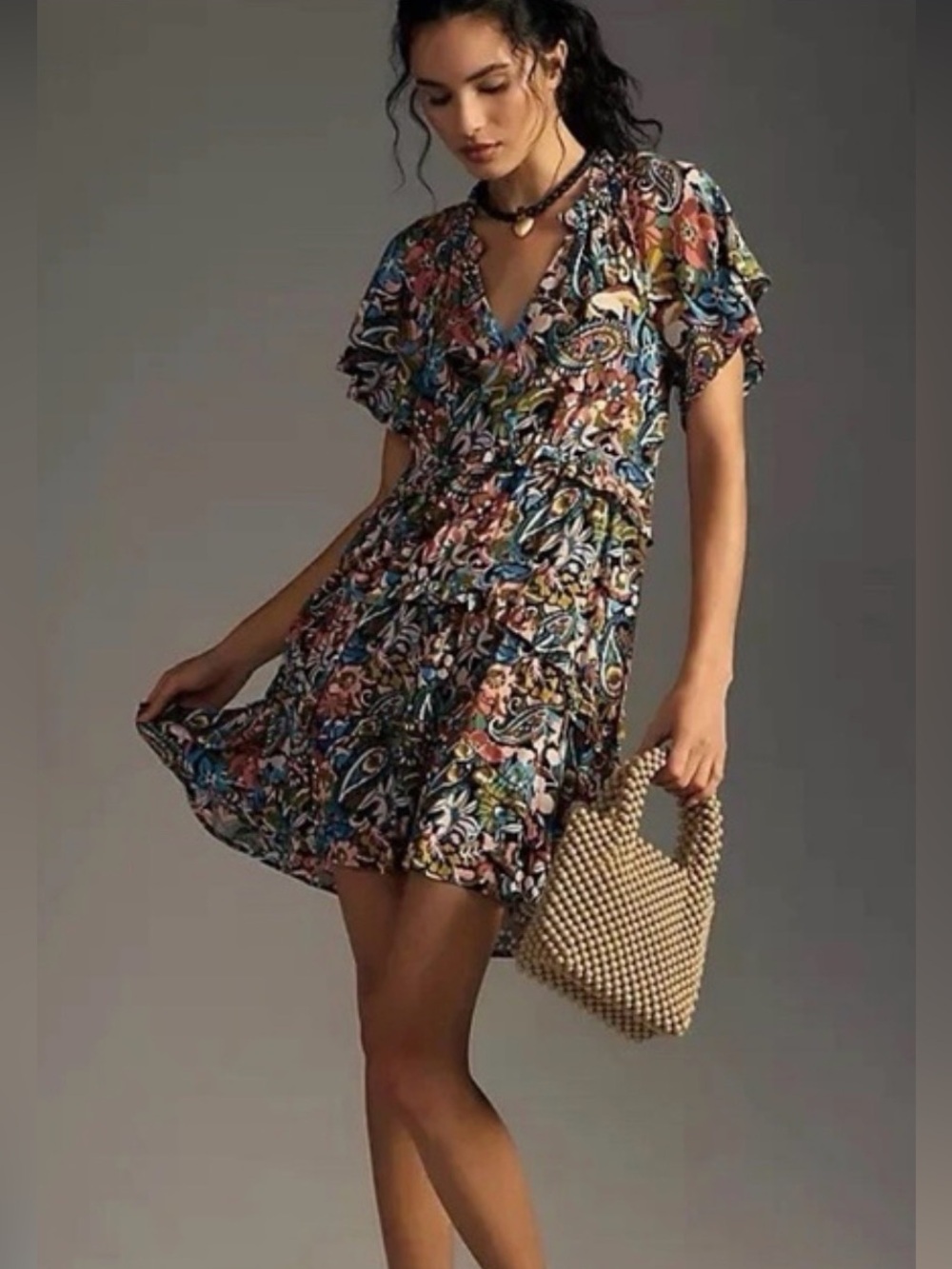 Anthropologie Robin Tiered Mini Dress - Large